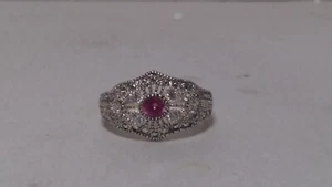Avon 2005 Sterling Silver Vintage Pink Sapphire Color Ring - Size 6 - Picture 1 of 8