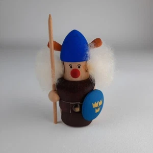 Original Ljunstroms of Sweden Viking Solider w/ Shield & Spear Wooden Figurine - Picture 1 of 11