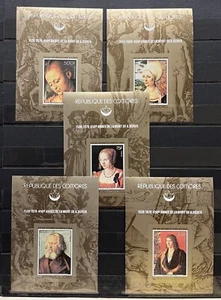 Durer Art / Paintings- Imperf. 5 Blocks - Comoros - stamps  - MNH** CB7 - Picture 1 of 1