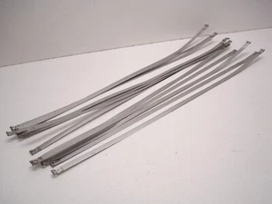 12 NUEVAS CORREAS DE ACERO INOXIDABLE NASCAR PARA CALENTADORES DE BANDA DE TANQUE DE ACEITE DE SUMIDERO SECO DE 9"" 28,5"" - Imagen 1 de 7
