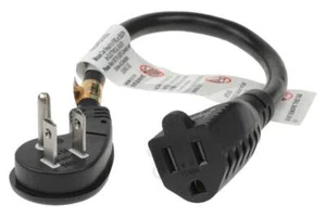 SF Cable 1ft Ultra Low Profile Angle NEMA 5-15P to NEMA 5-15R Power Cord - Black - Imagen 1 de 5