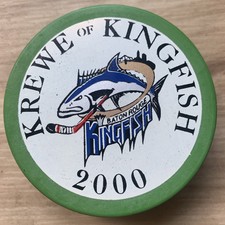 BATON ROUGE KINGFISH ECHL HOCKEY PUCK 2000 KREWE OF KINGFISH MADE IN USA 🇺🇸