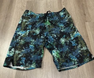 Lululemon El Current Board Shorts Blue/Green Splatter Swim Unlined Men’s 32 - Picture 1 of 4