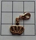 Vintage Tibetan Gold Princess Crown Royal Clip on Charm Zip Bracelet Clip Phone