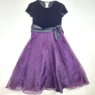 Vestido brillante negro y púrpura talla 10 de Amy Byer para niñas Foto 1 de 4