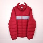 NIKE Down Puffer Jacket Mens XXL Storm Fit Insulated Quilted Lined Red Swoosh