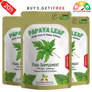 Papaya Leaf Extract Capsules 12000mg-Blood health & Blood Sugar Health-Veg Caps - Picture 1 of 5