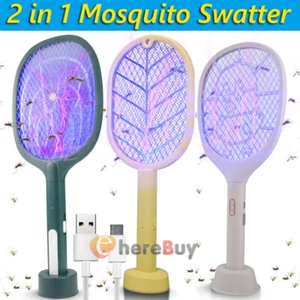 Electronic Fly Swatter Handheld Mosquito Killer Rechargeable Racket Zapper 2700V - Picture 1 of 49
