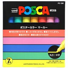 Uni MITSUBISHI POSCA Marker Pen Medium Point Natural 7 Colors PC5M7C Japan