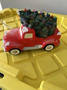 Hand Made Cermic Truck With Tree In Back Lighted - Picture 1 of 6