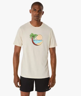 Camiseta de manga corta ASICS® Palm In The Sun MEDIANA "Salir" para hombre - Avena Foto 1 de 4