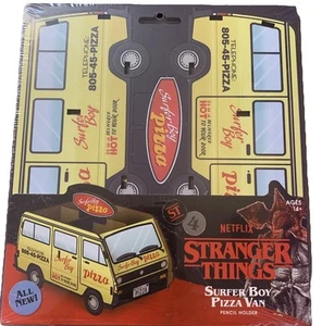 Portamatite Stranger Things Surfer Boy furgone pizza NUOVO ufficio o ritorno a scuola! - Foto 1 di 7