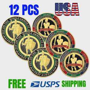 12 PCS. *Put On the Whole Armor of God* EPHESIANS 6:11-18 Gift Coins - Picture 1 of 2