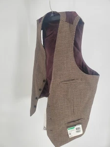 Bar III Vest Mens Large Slim Fit Checked Dress Formal HETHVC2U0064 - Picture 1 of 7