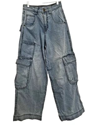 Alab Jeans Mega Rave Wide Leg Baggy Blue Skater Grunge Y2K JNCO Style Size 28 - Image 1 of 4