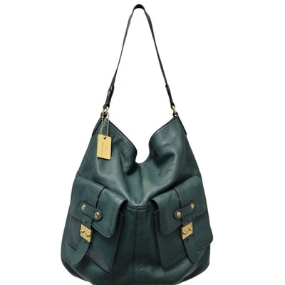 Lauren Ralph Lauren Women's Green Pebbled Soft Leather Shoulder Bag Excellent - Image 1 of 4