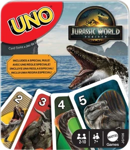 Mattel Games UNO Jurassic World Rebirth Kartenspiel in Sammeldose für Ki... - Bild 1 von 6
