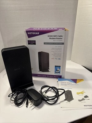 Netgear N300 C3000 WiFi DOCSIS 3.0 Cable Modem Router - Image 1 of 4