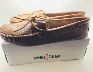 Minnetonka Herren Doppel Hirschleder Softsohle Slipper Mokassins Gr. 13 Karmel 818 - Bild 1 von 9