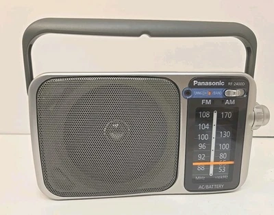 Panasonic RF-2400D AM/FM 2-Band Portable Radio Silver with Headphone Jack - Image 1 of 4