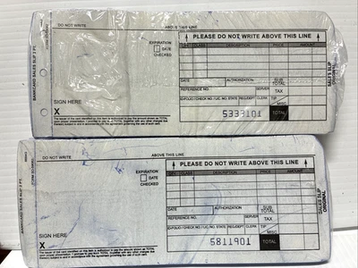 DE COLECCIÓN TARJETA BANCARIA RECIBO DE VENTA LARGO 2 PT. Tarjetas de Crédito -NUEVO PRECINTADO Lote de 2 Foto 1 de 4