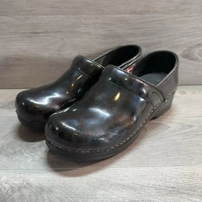 Sanita Zapatos Mujer Zuecos Informales Naranja-Marrón/Negro Cuero Cuña Talla 38 EE. UU. 7 Foto 1 de 4