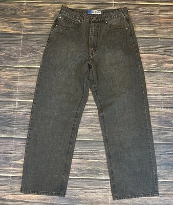 Pantalones de mezclilla PJ Mark 34x32 para hombre negros pierna recta lavado oscuro calce relajado informales Foto 1 de 4