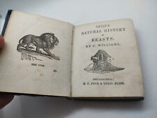 1800s C. Williams: Child's Natural History of Beasts Hardcover Miniature Book