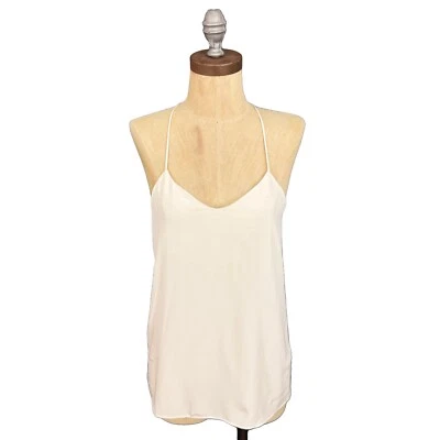 TIBI V-Neck Tank Silk Top Cami 0 Ivory Spaghetti Strap Racerback $275 EUC B80 - Image 1 of 4