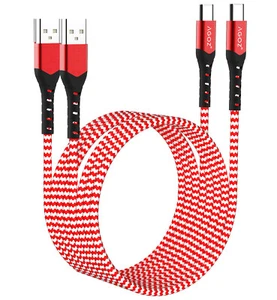 2Pack RED USB C Cable FAST Charger for Samsung Galaxy S24 S23 A15 A54 Z Fold 5 4 - Picture 1 of 9