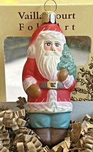 Arte popular Vaillancourt ~ "Santa" ~ adorno de vidrio alemán ~ OR 9834 ~ 1999 - Imagen 1 de 7