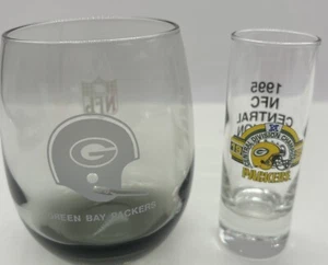 1995 Green Bay Packers Central Division Champs Shot & 1 Roly Poly Tumbler Smoky - Picture 1 of 7
