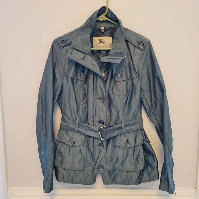 Burberry London Chaqueta/Abrigo Utilitario Metálico Verde Salvia Oscuro Talla 14 EE. UU./16 REINO UNIDO Foto 1 de 4