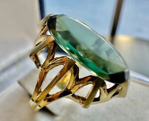 Vintage Ring mit Koralle coral 14 Kt. 585 Gold antik Finger Damen Ring Gr. 55