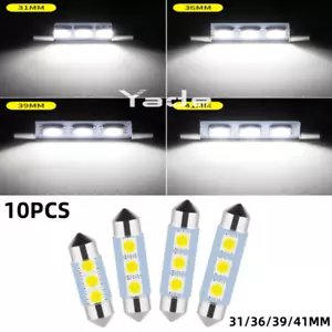 10x 31/36/39/41mm 3SMD LED Auto KFZ Innenraumbeleuchtung Kennzeichenbeleuchtung. - Picture 1 of 11
