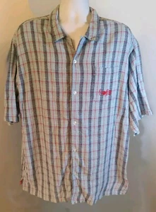 Snoop Dogg Men’s 2XL Plaid 100% Cotton Button-Up Hip Hop Short Sleeve Shirt - Picture 1 of 11