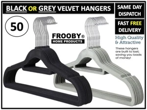 50 STÜCK RUTSCHFESTE BEFLOCKTE KLEIDERBÜGEL FÜR ERWACHSENE SCHMALER SAMT HOSENBINDER ZUM BINDEN - Bild 1 von 8