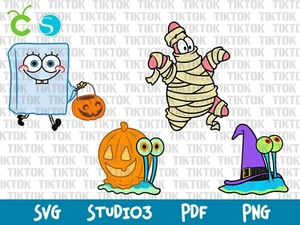 SpongeBob Halloween SVG, patricio halloween svg, gary svg - Picture 1 of 5