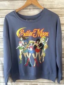 Sudadera gráfica Sailor Moon azul claro talla M ligera j300 nueva con etiquetas - Imagen 1 de 4