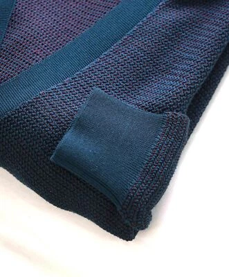 $1,595 BRIONI -WOOL/SILK Teal Blue /Green/ Red Fine Knit Cardigan Sweater- 46 XX - Image 1 of 4