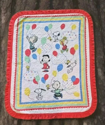 Manta Edredón Globos Nubes Charlie Marrón 36 x 45 Peanuts Snoopy Baby De Colección  Foto 1 de 4