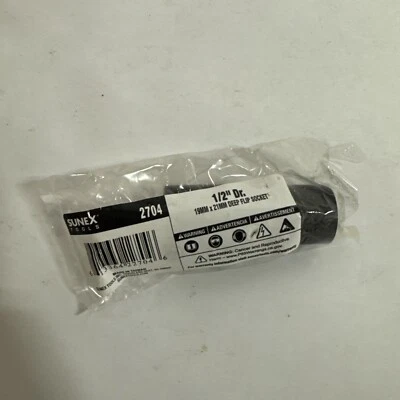 Sunex 1/2" Drive 19mm x 21mm DEEP 6pt Flip Socket Standard SAE Air Tools 2704 - Image 1 of 2