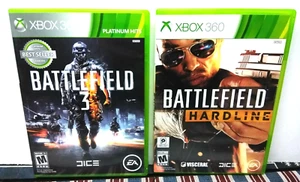 XBOX 360 PLATINUM HITS BATTLEFIELD 3 + HARDLINE CON FUNDAS Y MANUALES ORIGINALES - Imagen 1 de 5