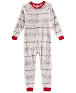 Family Pajamas Unisex Kids Boys or Girls Winter Fairisle One-Piece PJ, Gray - Picture 1 of 2