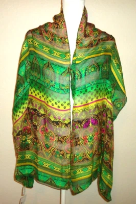 #2 BUFANDA VINTAGE NORDSTROM ITALIA 1 para mujer 100 % seda talla 60x16 pulgadas Foto 1 de 4