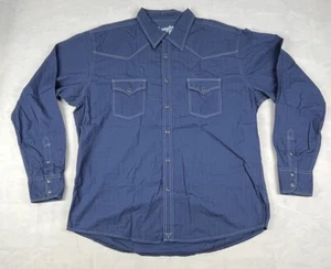 Wrangler 20X Mens Sz XXL 2XL Pearl Snap Shirt Blue Cowboy Western wear Dancing - Picture 1 of 7
