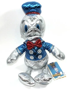 Disney Donald Duck Plüsch Stofftier Puppe Silber Gesteppt Metallic 85th Anniversary - Bild 1 von 12