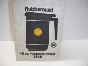 Vintage Rubbermaid Insulated Pitcher Metallic Gold 48 Oz New Old Stock - Picture 1 of 5