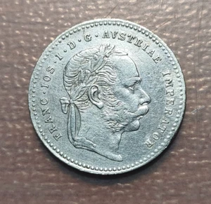 AUSTRIA FRANZ JOSEPH I 20 KREUZER 1870 MBC - Picture 1 of 2