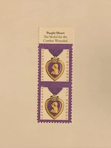 2019 Purple Heart Medal Pair of 2 US Forever postage Stamps Scott# 5419 MINT NH - Picture 1 of 5